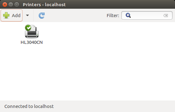 Ubuntu printer settings window